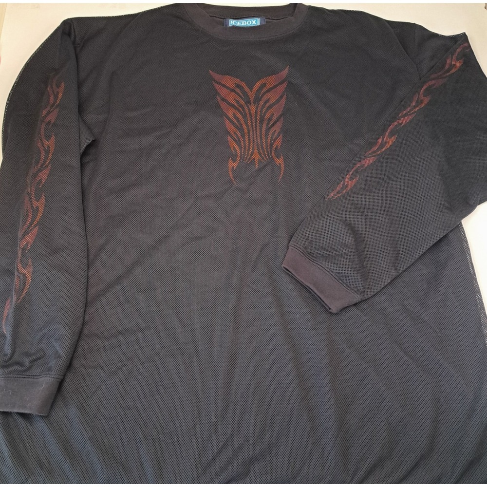 NEW Ice Box Thermal Mesh Shirt Men's XL Black Streetwear Skater Goth‎ NWT